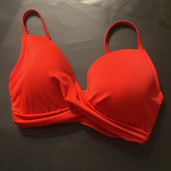 Ralph Lauren Red Swimsuit Bottom, XL NWT; Shade & Shore Ribbed Red Top 38DD NWOT - Picture 2 of 7